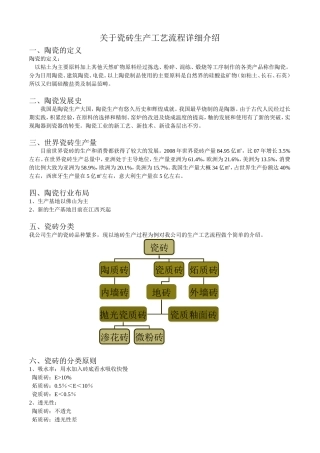 关于瓷砖生产工艺流程详细介绍
