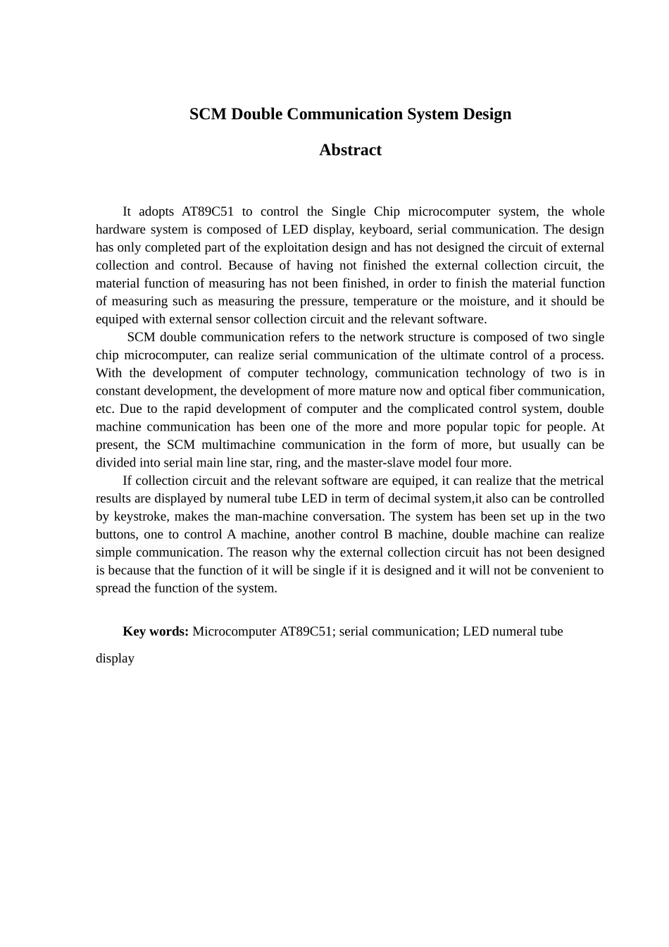 单片机双机通信系统设计和实现 通信工程专业_第2页