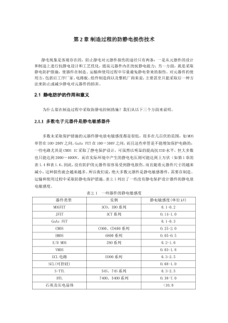第2章 制造过程的防静电损伤技术知识点梳理汇总