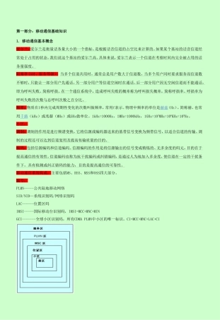 第一部分移动通信基础知识点梳理汇总