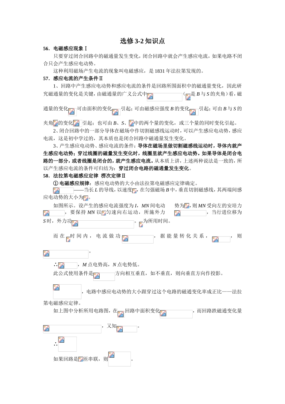电磁感应现象选修3-2知识点_第1页