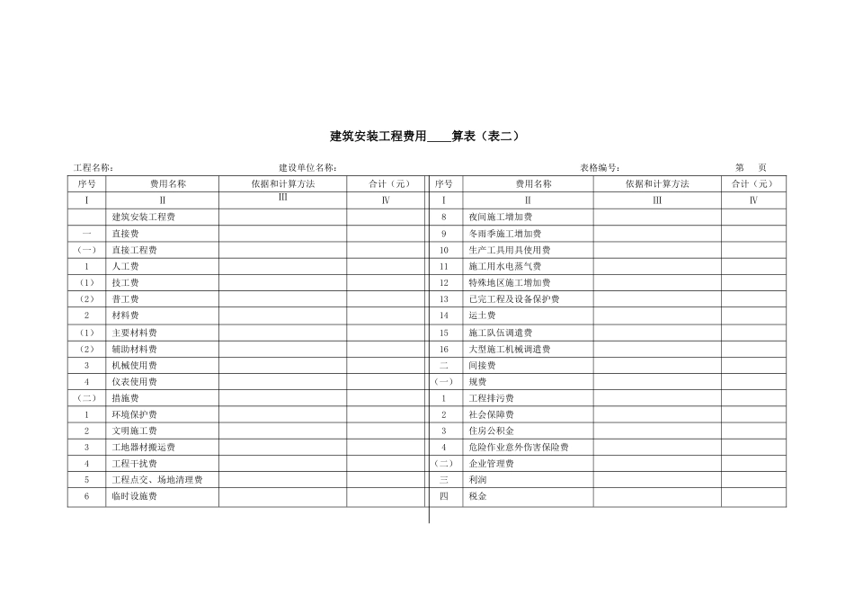 概算、预算表（全套共十张表）汇总_第3页