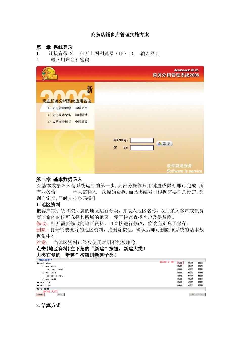 商贸店铺多店管理实施方案_第1页