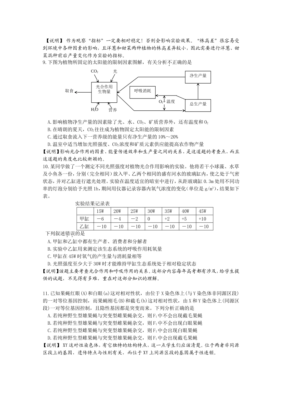 高三生物查漏补缺题_第3页