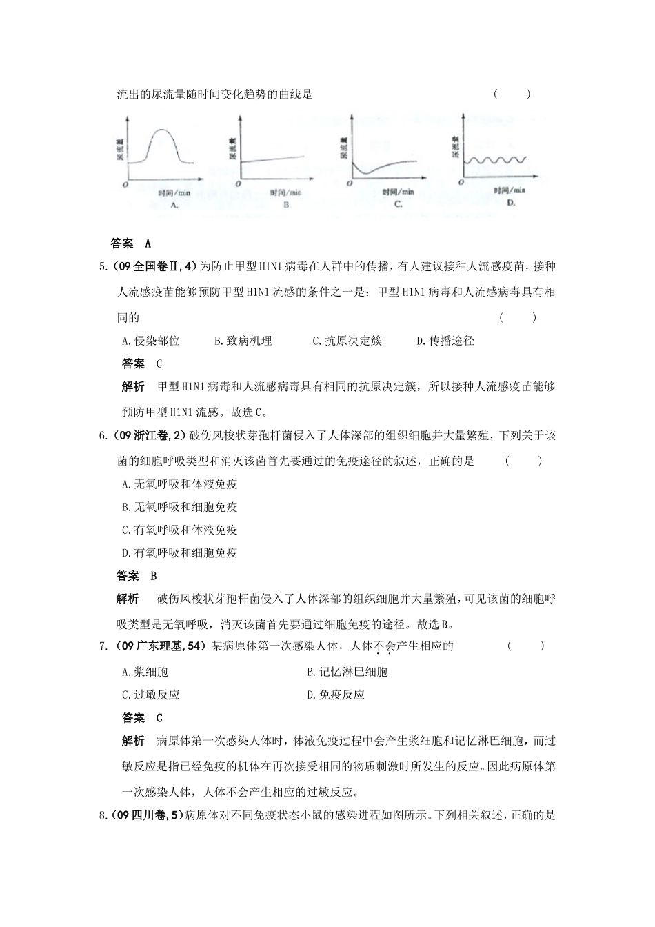 第七章内环境与免疫高考测试练习题汇总_第2页