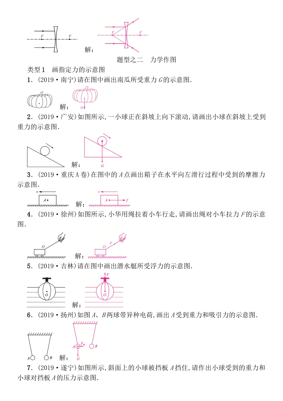 题型复习高考物理光学力学等作图题_第3页