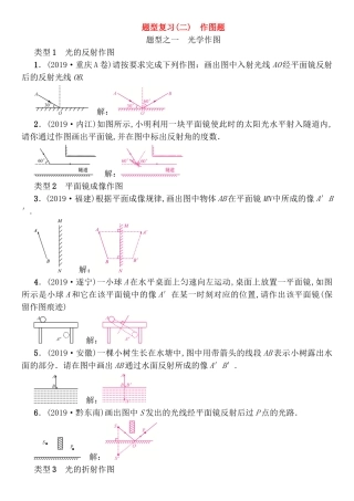 题型复习高考物理光学力学等作图题