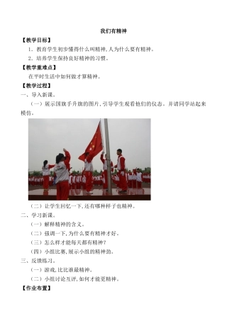 我们有精神 教学设计