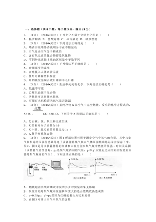 湖北省武汉市中考化学模拟试卷