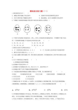 基因重组模块综合练习题