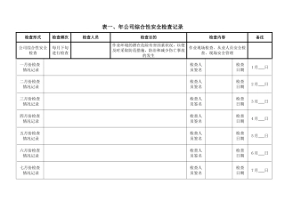公司综合性安全检查记录