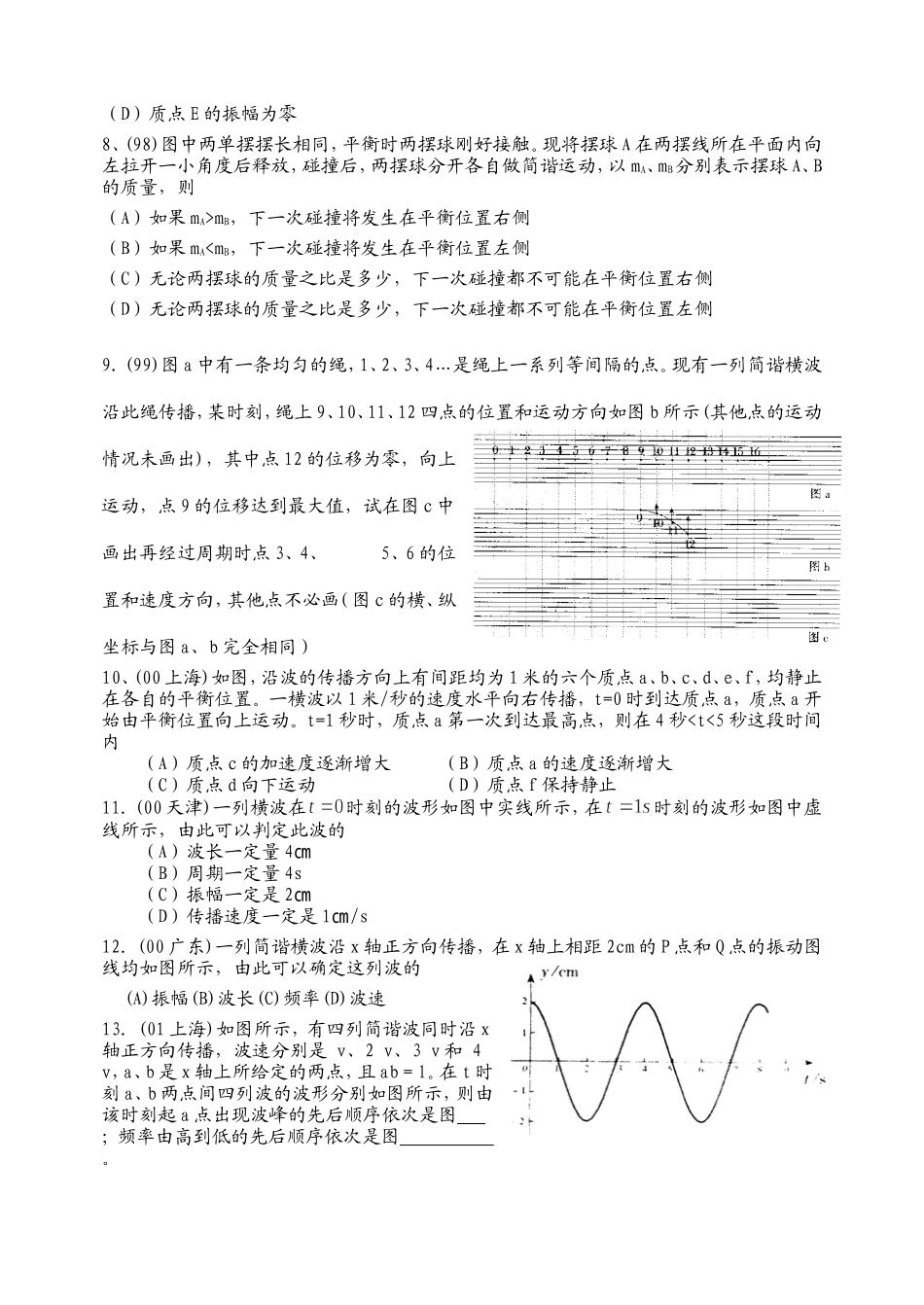 机械振动机械波高考试题_第2页