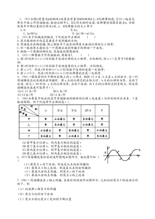 机械振动机械波高考试题