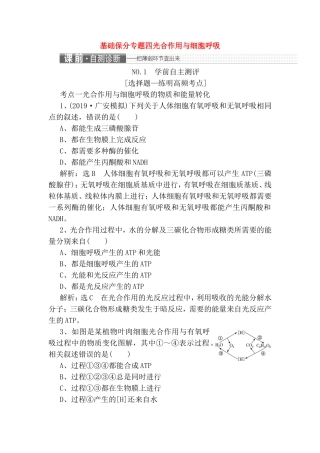 基础保分专题四光合作用与细胞呼吸练习题