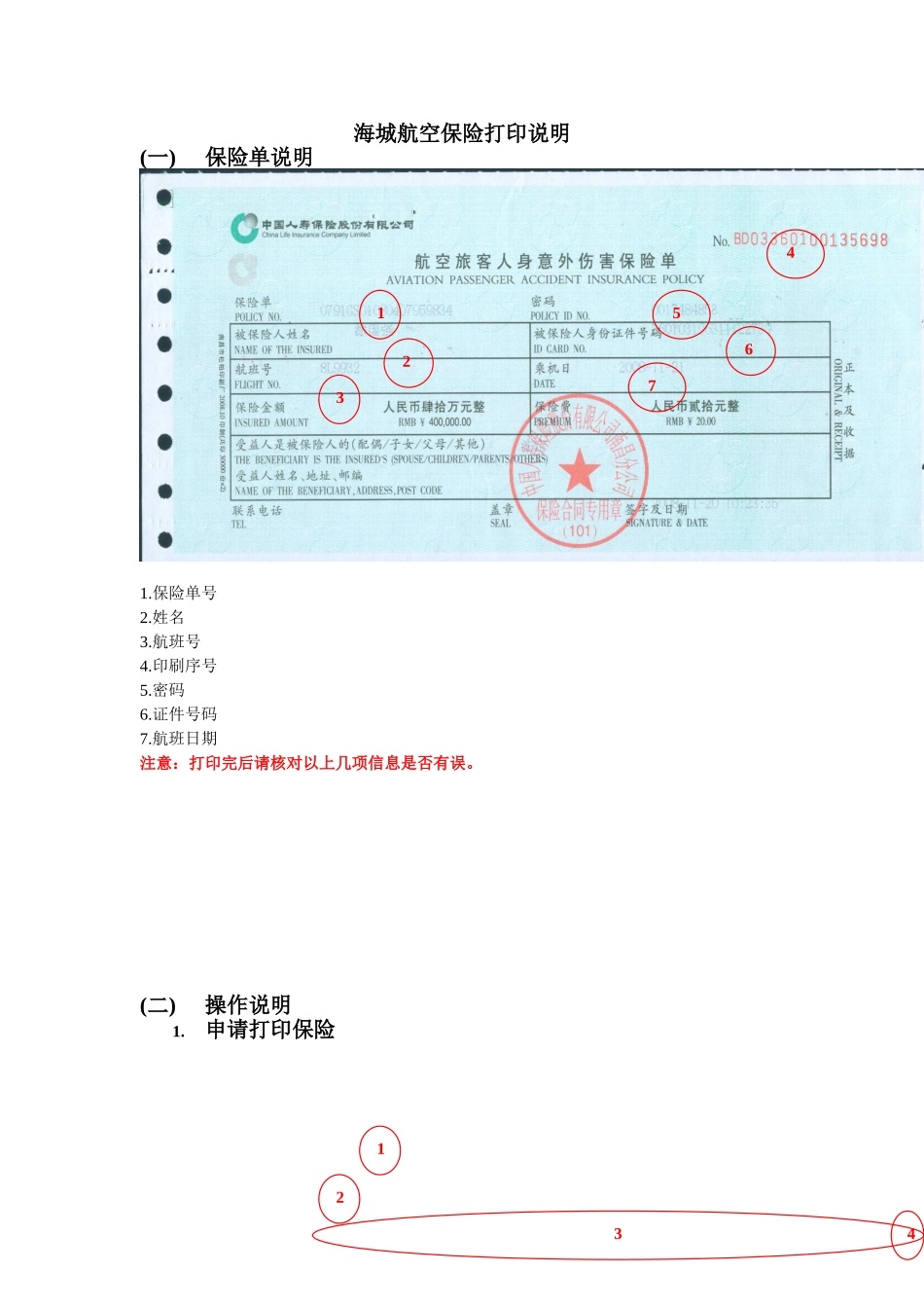 海城航空保险打印说明_第1页