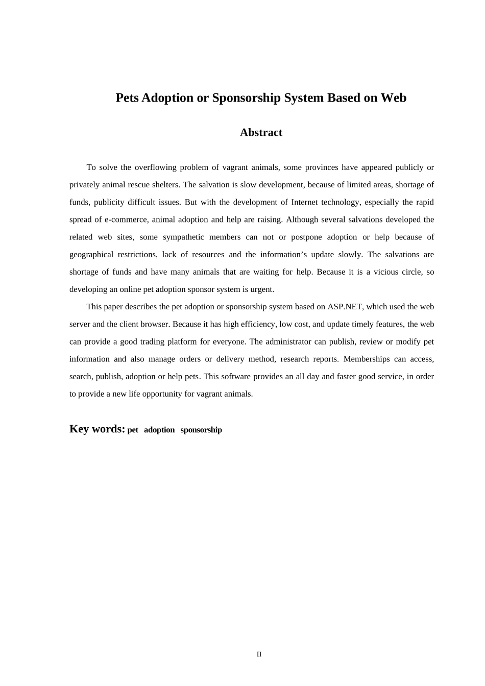 基于web的宠物领养助养系统的设计与实现   计算机科学与技术专业_第2页