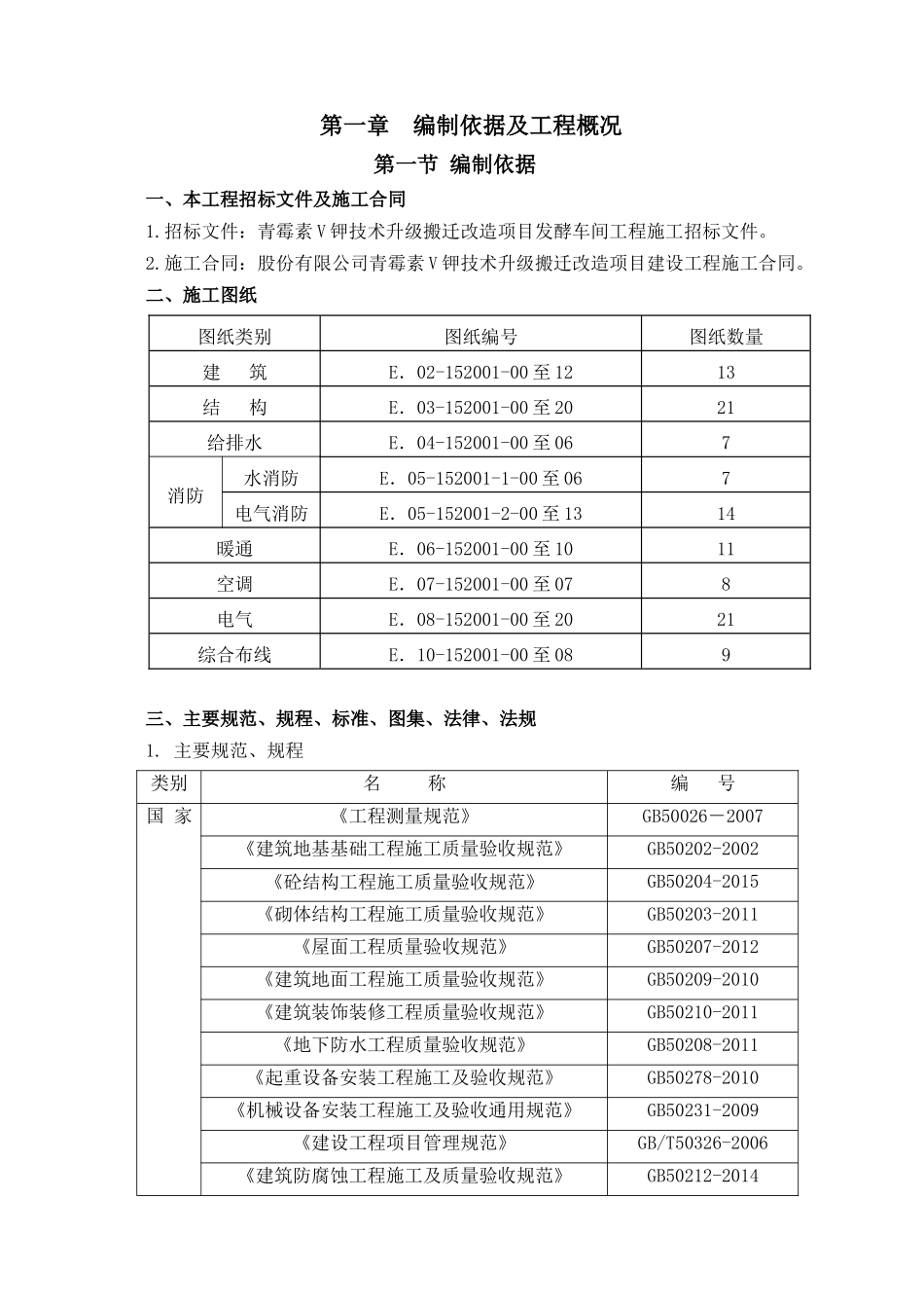 青霉素V钾技术升级搬迁改造项目发酵车间工程施工组织设计_第3页