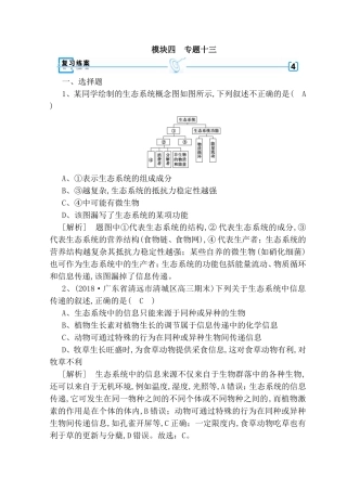 生态系统专题测试题