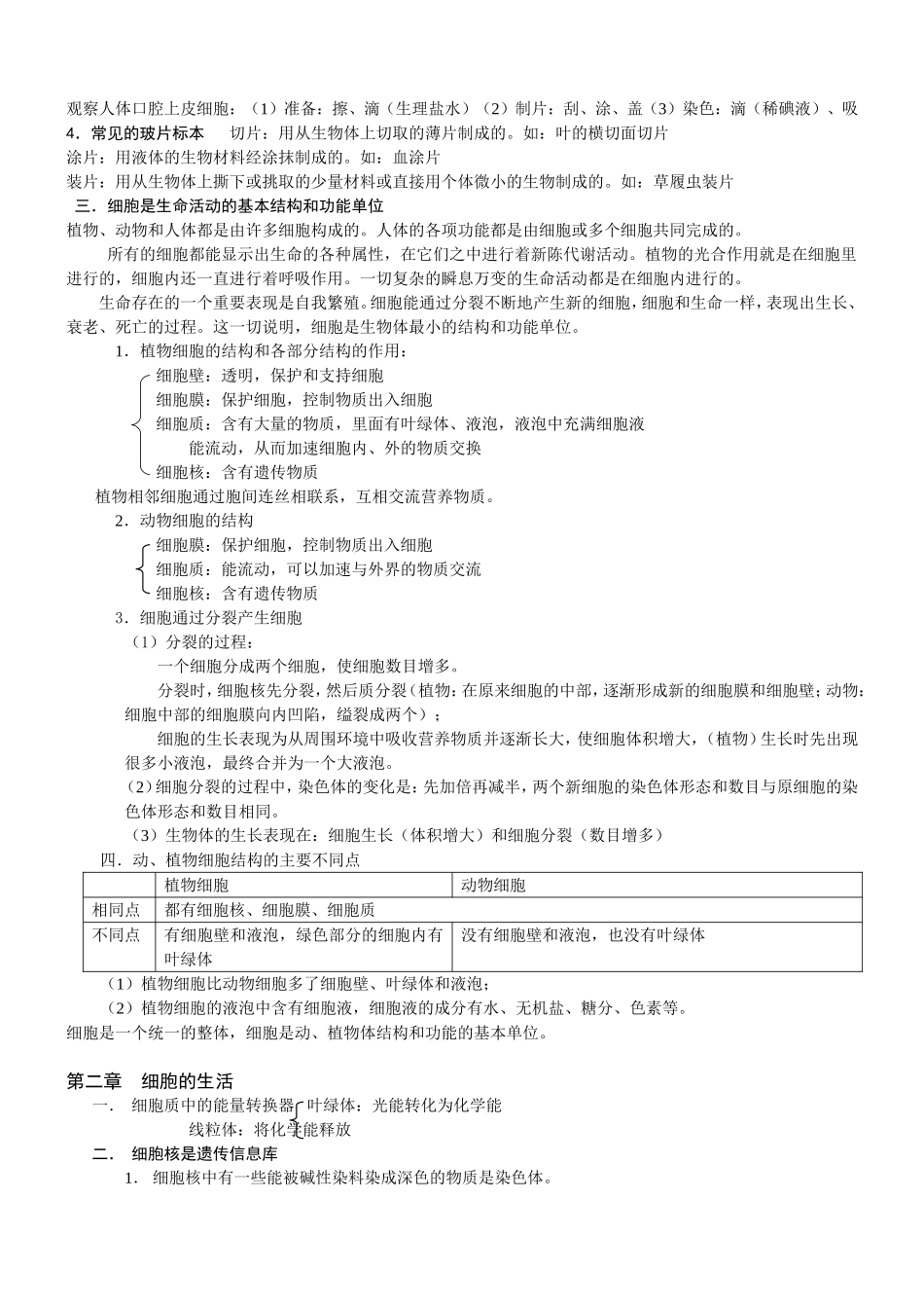 生物总复习知识点第一单元生物和生物圈_第3页