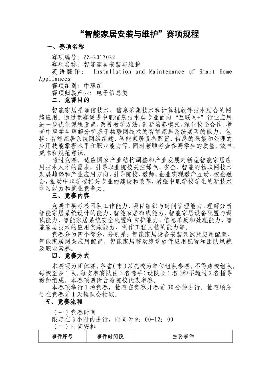 全国职业院校技能大赛中职组“智能家居安装与维护”赛项规程_第1页