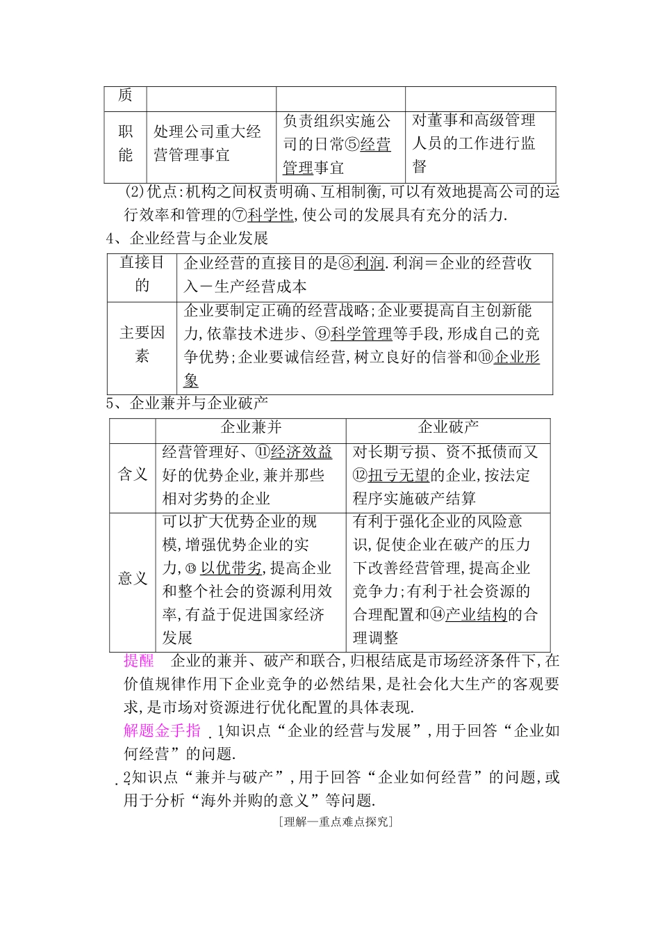 第五课企业与劳动者知识点梳理汇总_第2页