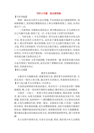 写作小专题议论文　观点要明确
