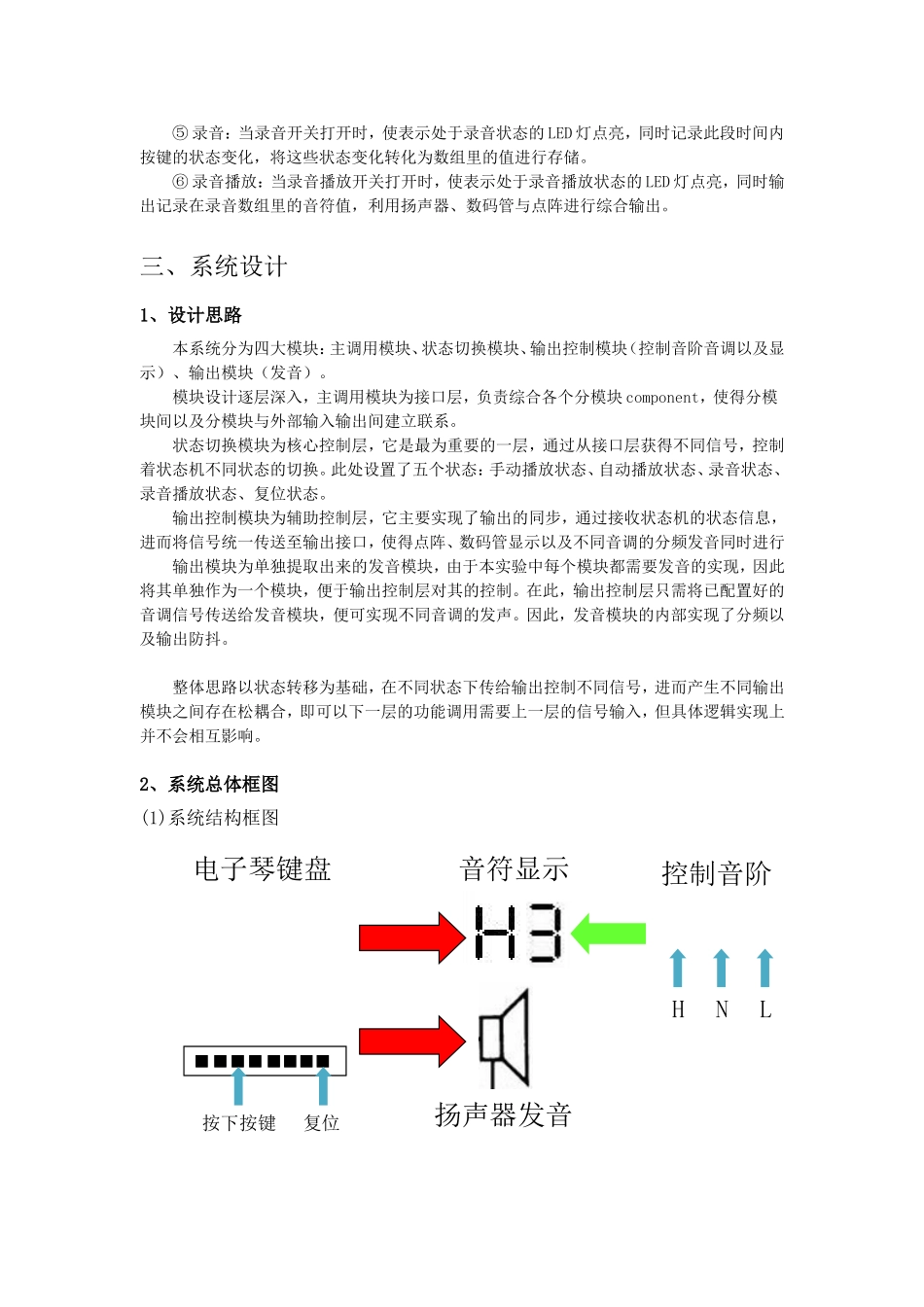 数字电路与逻辑设计 简易电子琴演奏器 实验报告_第2页