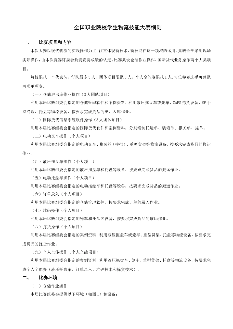 全国职业院校学生物流技能大赛细则_第1页