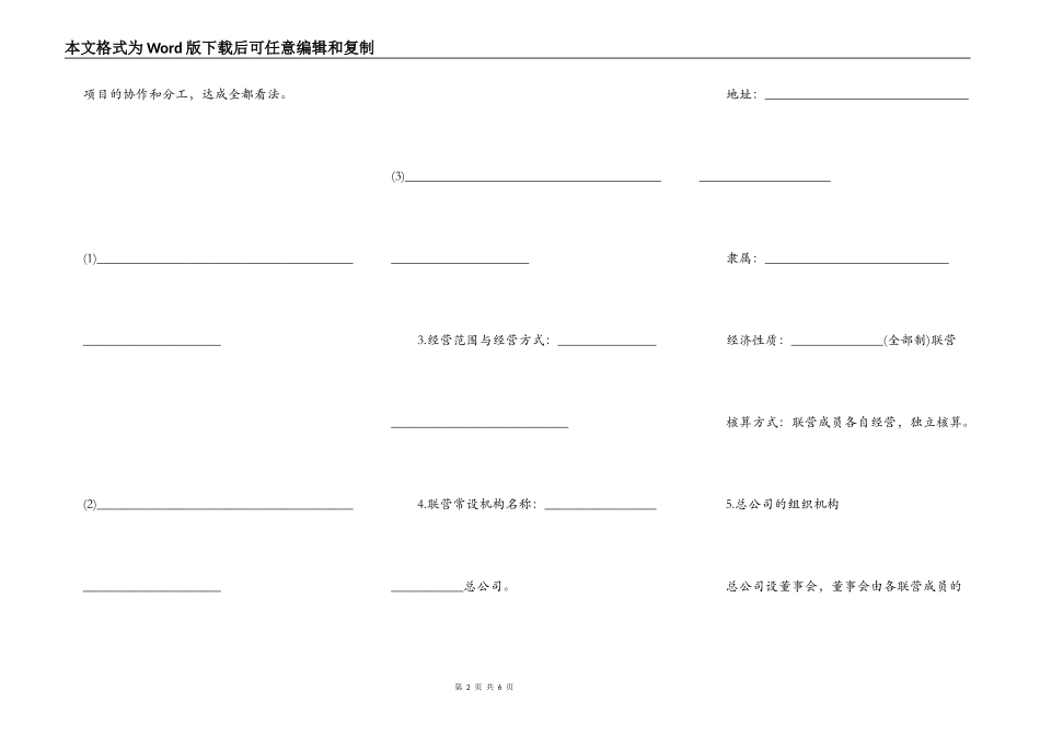 协作型联营合同模板_第2页