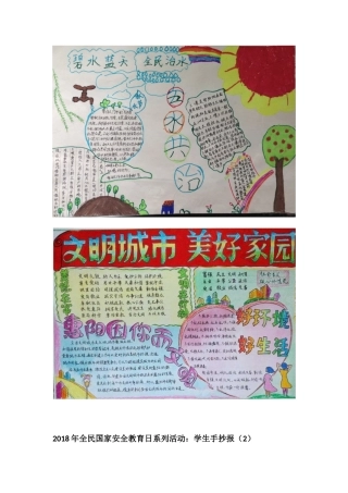全民国家安全教育日系列活动：学生手抄报