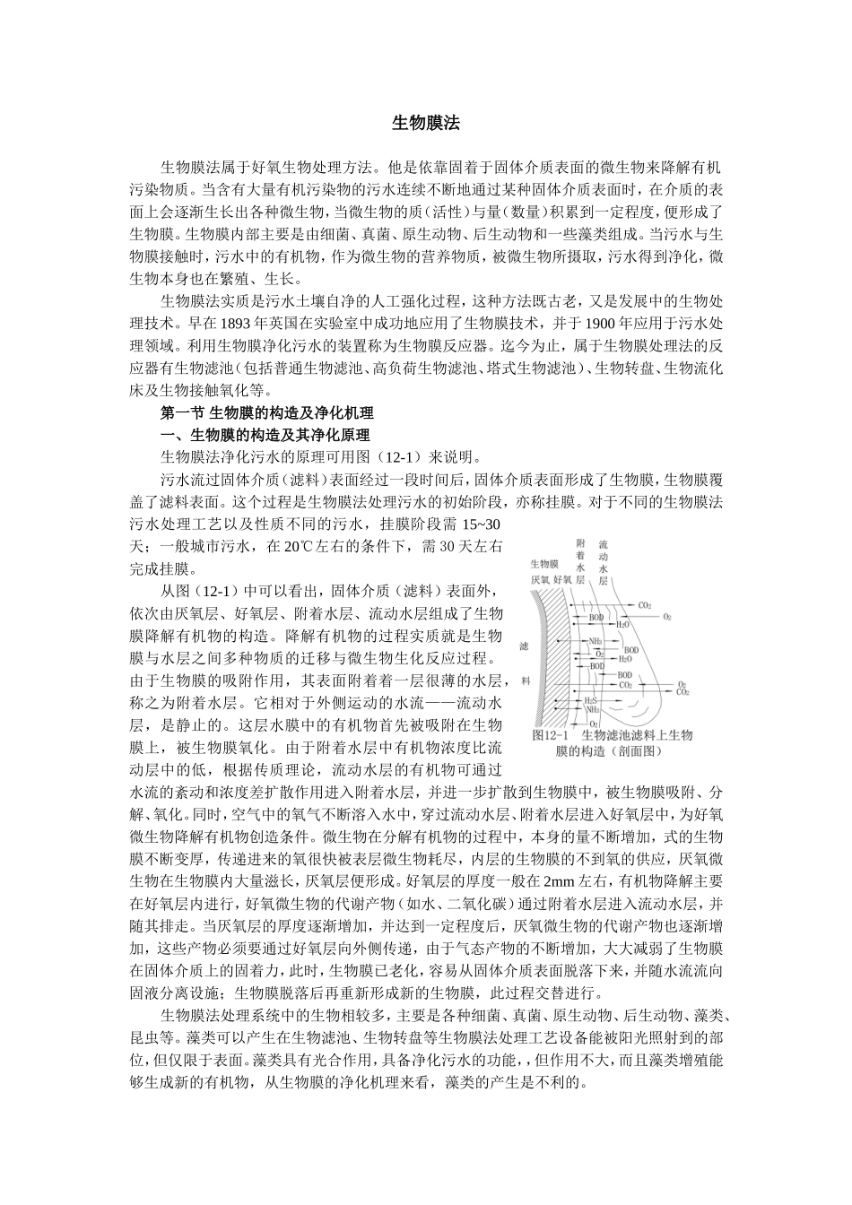 生物膜法知识点梳理汇总_第1页