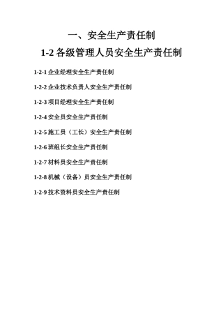 项目工地安全生产责任制