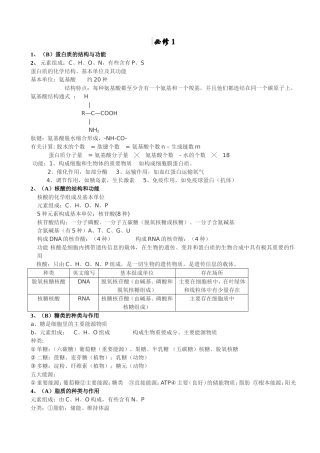 广东省学业水平生物复习资料汇总