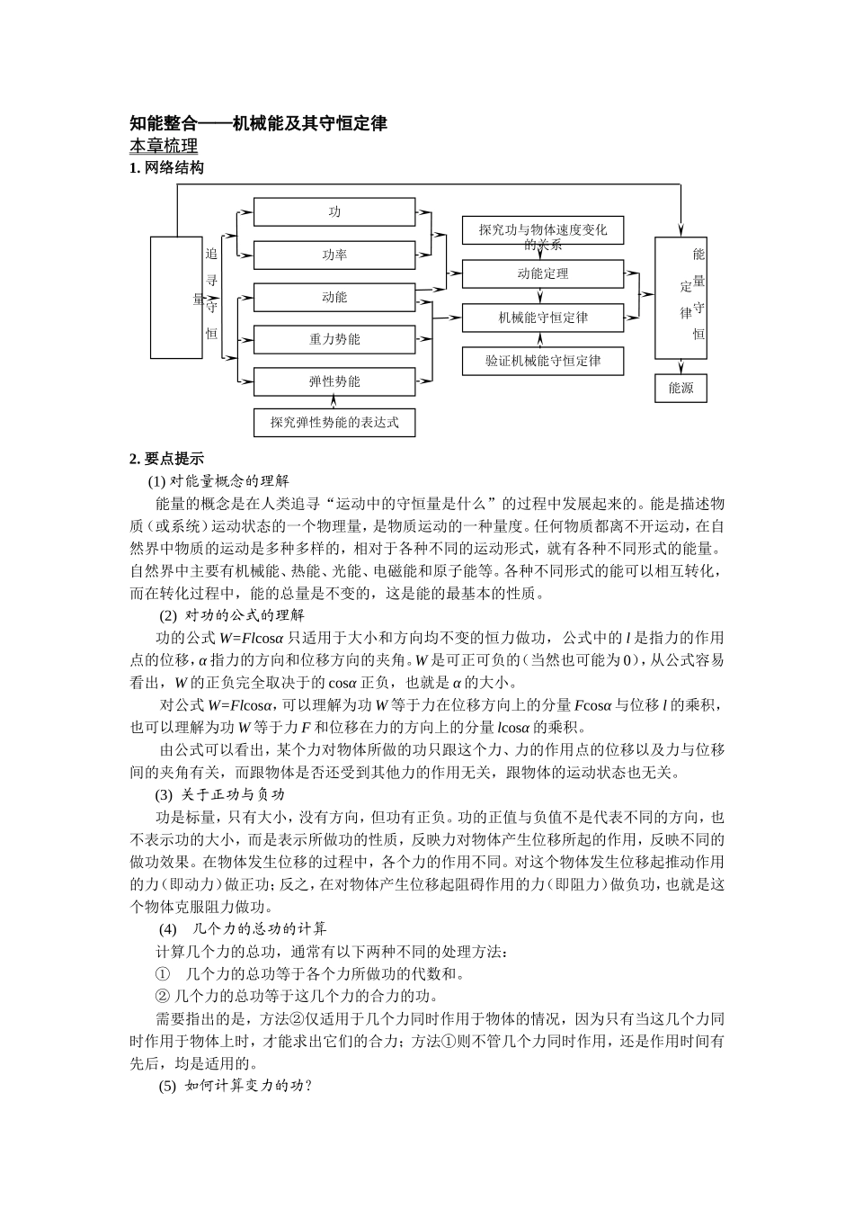 知能整合——机械能及其守恒定律测试题_第1页