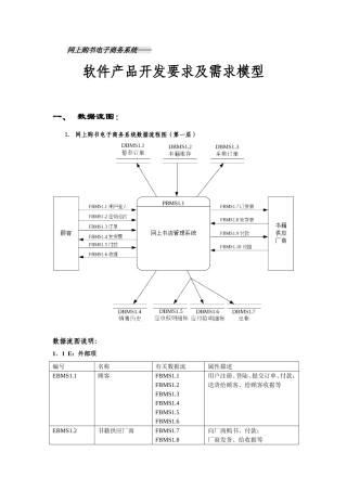 网上购书电子商务系统——软件产品开发要求及需求模型