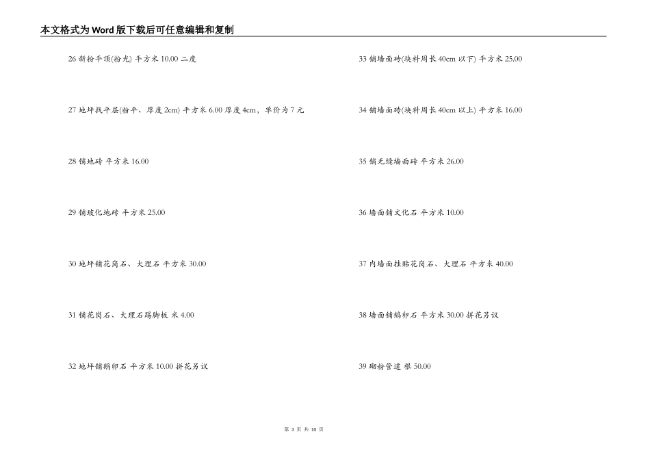 房屋装修预算合同清单_第3页