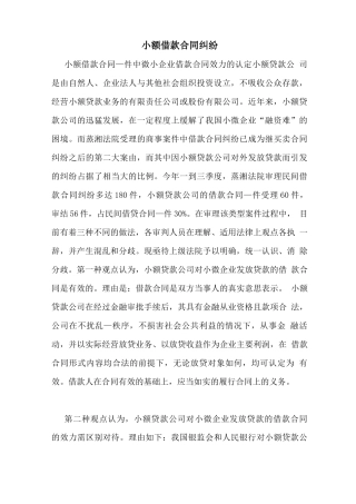 小额借款合同纠纷