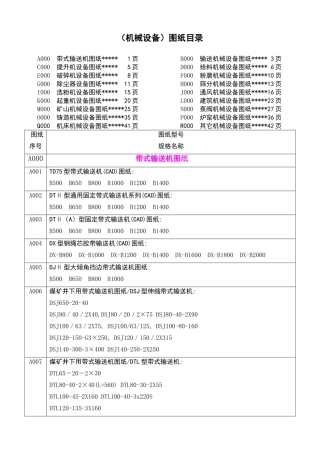 （机械设备）图纸目录