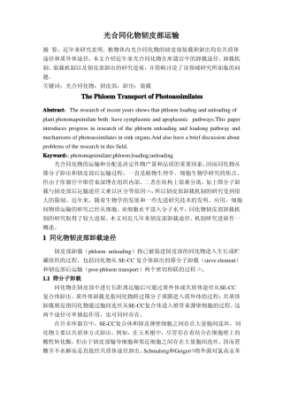 光合同化物运输