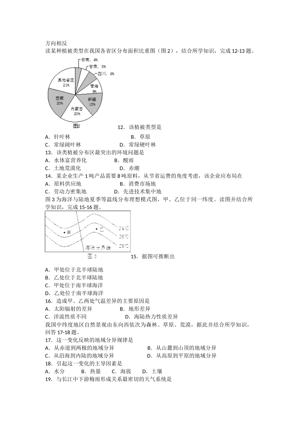 6月广东省普通高中学业水平考试地理试卷_第2页