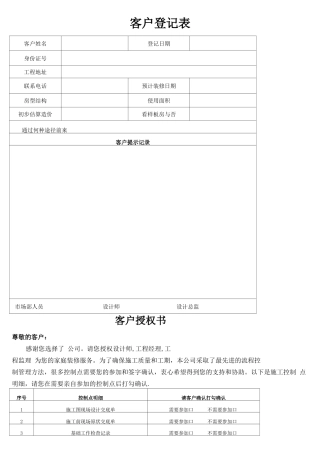 装修合同、施工前后各种单据!