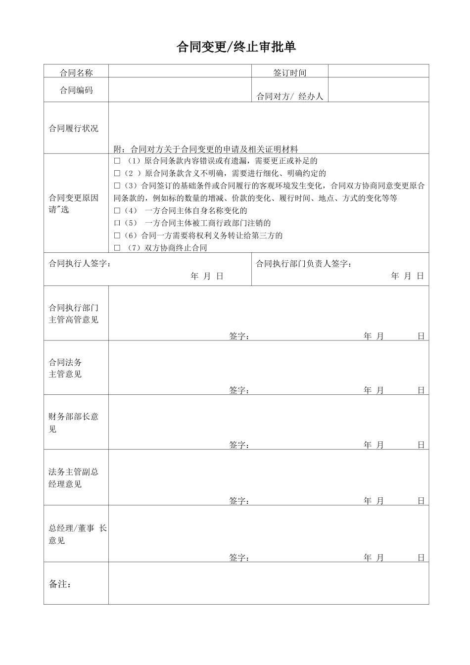 合同变更审批单_第1页