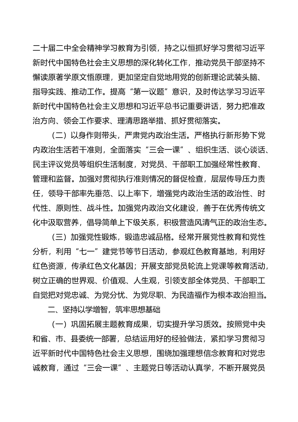 卫生院2024年度党建工作方案(计划）_第2页