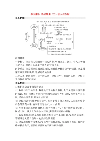 单元整合热点聚焦测试题 收入与分配