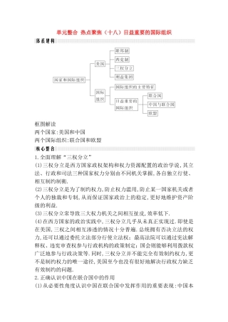 单元整合热点聚焦 日益重要的国际组织测试题