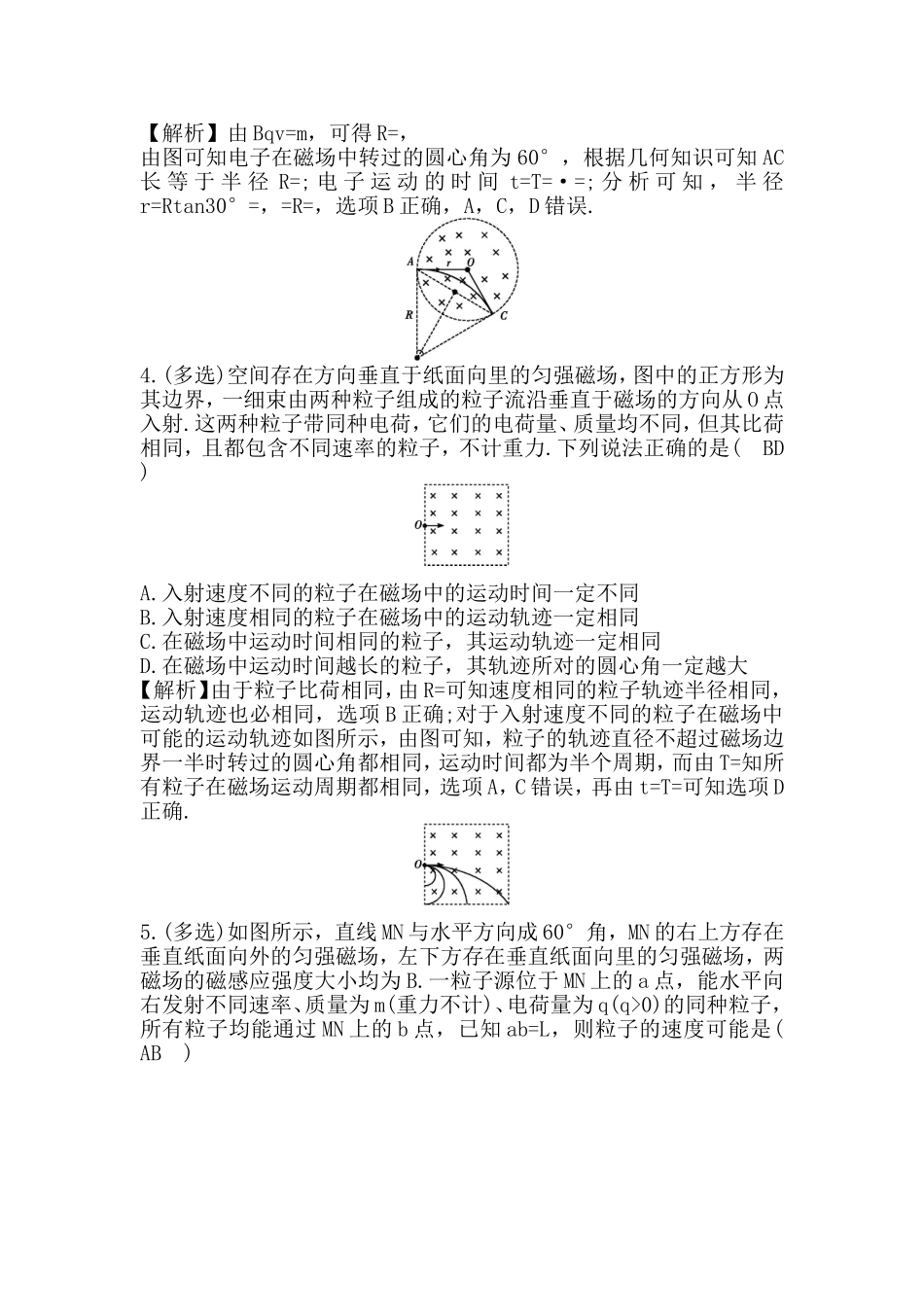 第2课时磁场对运动电荷的作用测试题_第2页