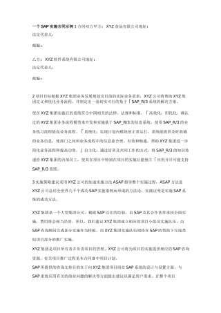 一个SAP实施合同示例