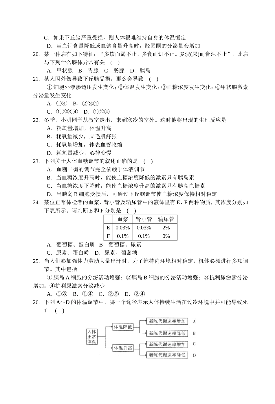 2024年安徽省高中学生学业水平考试·生物_第3页