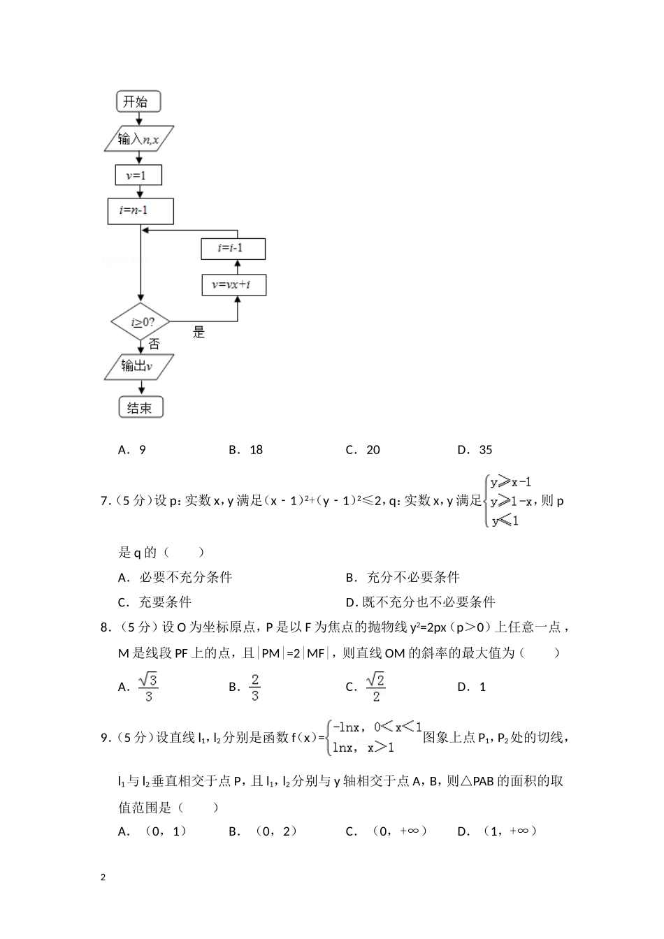 2024年四川省高考数学试卷（理科）_第2页