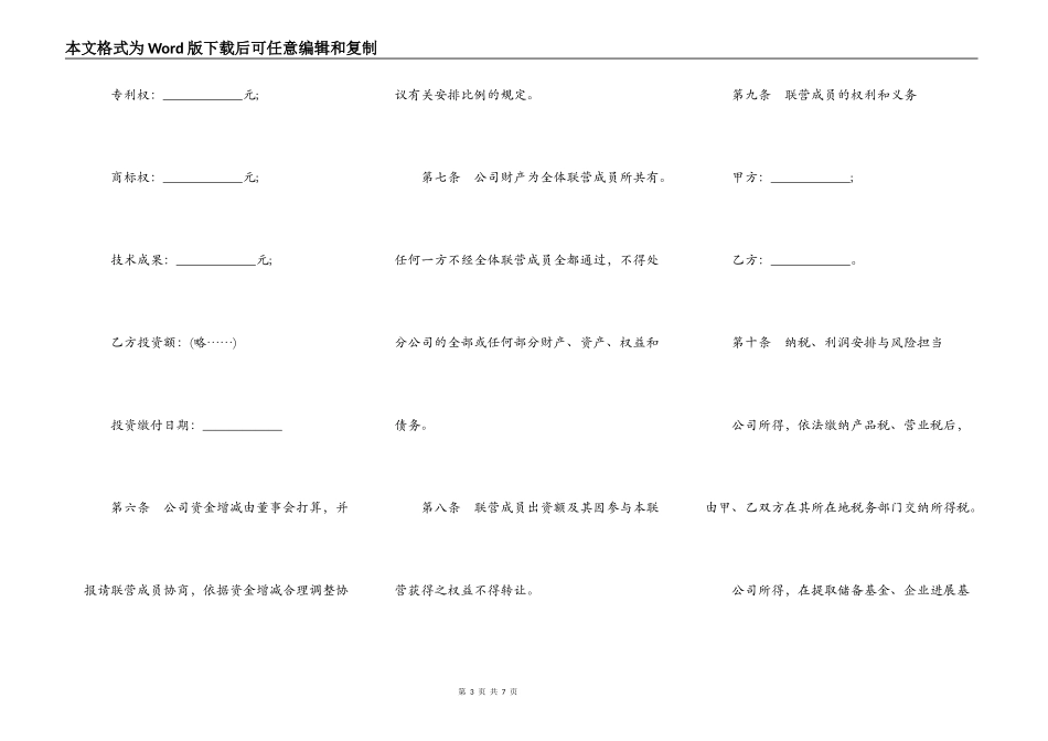 合伙型联营合同通用版_第3页